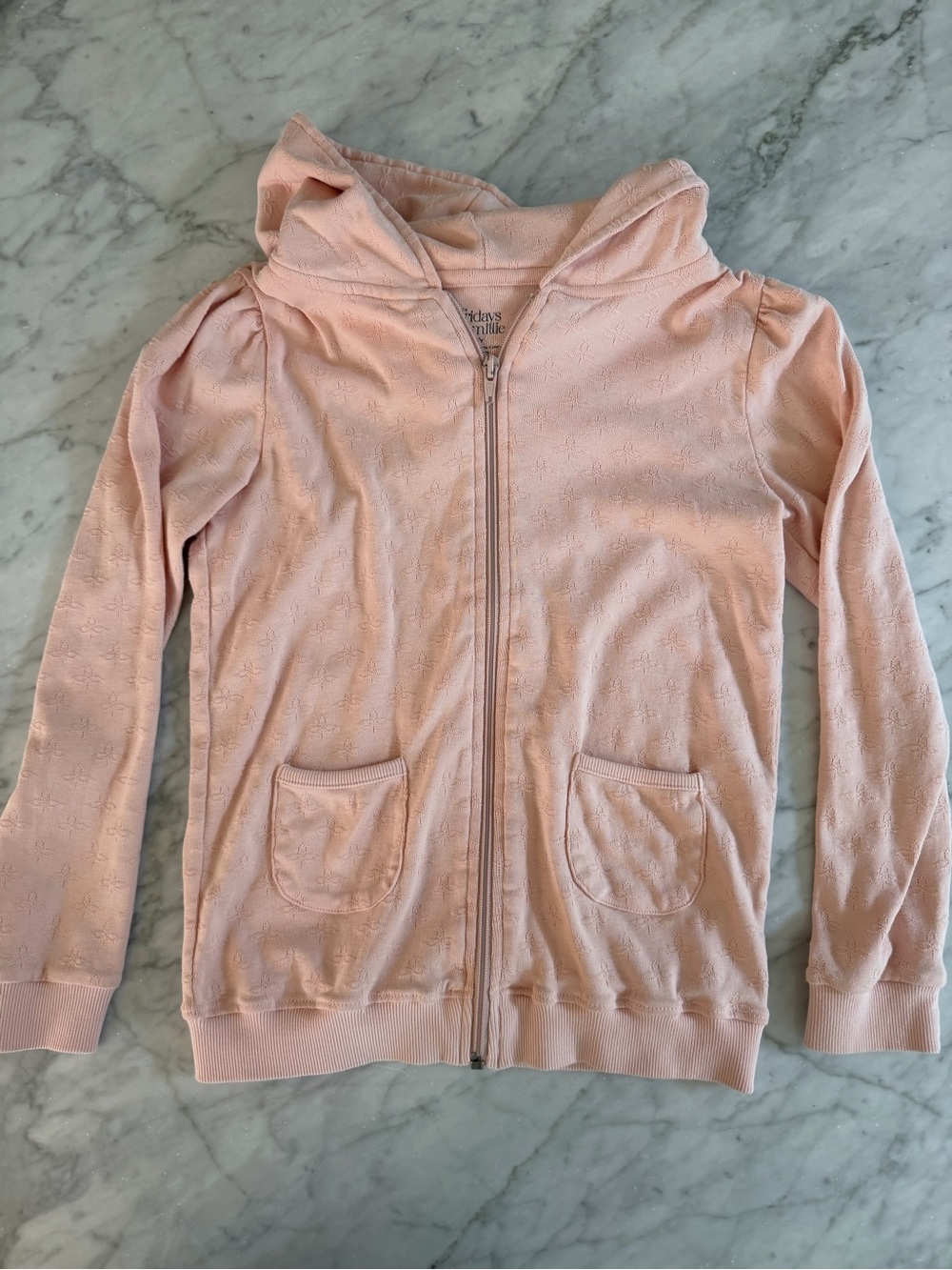Fridays with Millie Light Pink Hooded Zip-Up Jacket